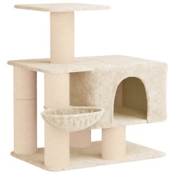Arbre à chat avec poteaux à griffer en sisal Crème 96 cm 621886621886