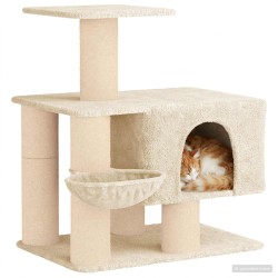 Arbre à chat avec poteaux à griffer en sisal Crème 96 cm 621886621886