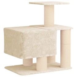 Arbre à chat avec poteaux à griffer en sisal Crème 96 cm 621886621886