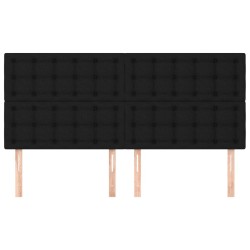 Tête de lit Noir 200x5x118/128 cm Tissu 621889621889
