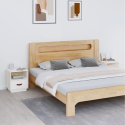 Tables de chevet 2 pcs Blanc 40x34x45 cm Bois de pin massif 621890621890