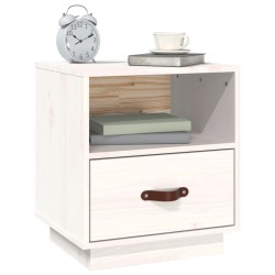 Tables de chevet 2 pcs Blanc 40x34x45 cm Bois de pin massif 621890621890