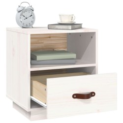 Tables de chevet 2 pcs Blanc 40x34x45 cm Bois de pin massif 621890621890