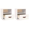 Tables de chevet 2 pcs Blanc 40x34x45 cm Bois de pin massif 621890621890