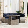Ensemble de canapé de jardin 5 pcs avec coussins gris résine tressée 621895621895