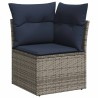 Ensemble de canapé de jardin 5 pcs avec coussins gris résine tressée 621895621895
