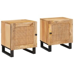 Cabinet de chevet 2 pcs Naturel 40 x 33 x 46 cm 621902621902