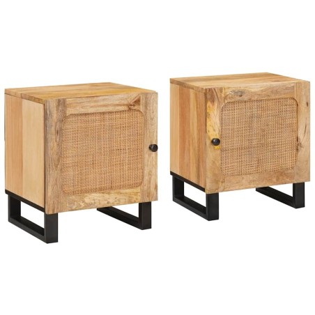 Cabinet de chevet 2 pcs Naturel 40 x 33 x 46 cm 621902621902