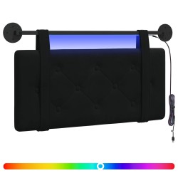 Tête de lit suspendue Avec lumière LED Noir Velours 621907621907