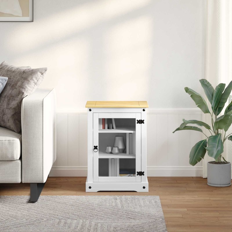 Cabinet HiFi Blanc 60 x 50 x 82 cm Pin massif 621911621911