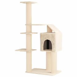 Arbre à chat avec poteaux à griffer en sisal Crème 183 cm 621913621913