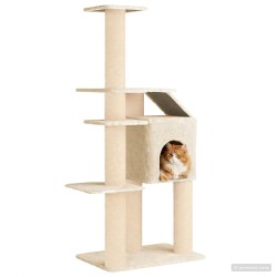 Arbre à chat avec poteaux à griffer en sisal Crème 183 cm 621913621913