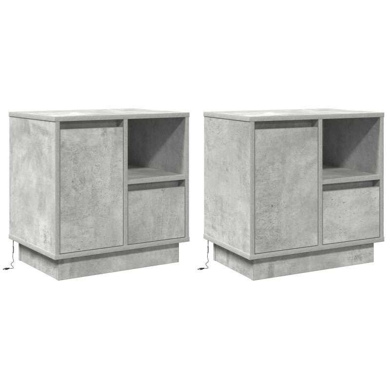 Cabinet de chevet 2 pcs Gris béton 50 x 34,5 x 50 cm. 621914621914
