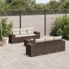 Salon de jardin avec coussins 7 pcs marron résine tressée 621916621916