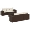 Salon de jardin avec coussins 7 pcs marron résine tressée 621916621916