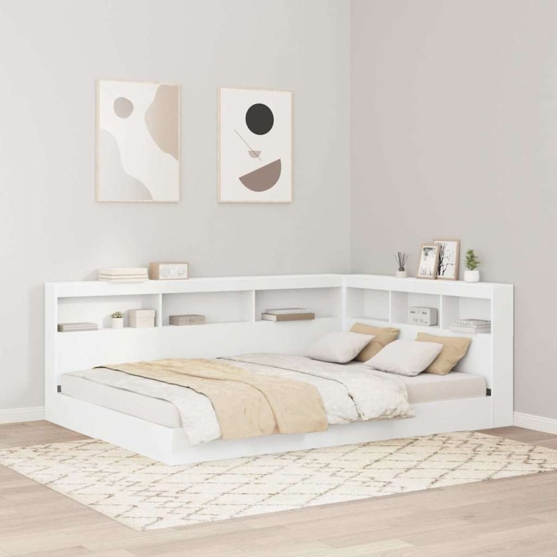 Tête de lit de rangement Blanc 140 cm Bois d'ingénierie 621924621924