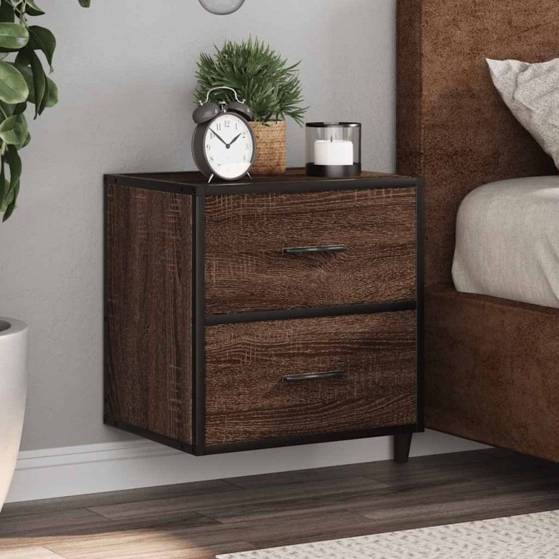 Tables de chevet murales 2 pcs chêne marron 40x31x39,5 cm 621931621931