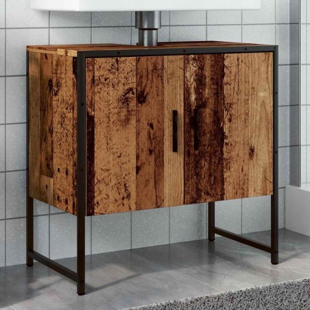 Armoire lavabo de salle de bain vieux bois 60x33x60 cm 621935621935