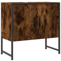 Armoire lavabo de salle de bain chêne fumé 60x33x60 cm 621938621938