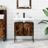 Armoire lavabo de salle de bain chêne fumé 60x33x60 cm 621938621938
