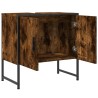 Armoire lavabo de salle de bain chêne fumé 60x33x60 cm 621938621938