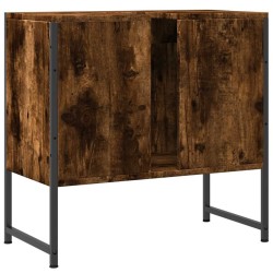 Armoire lavabo de salle de bain chêne fumé 60x33x60 cm 621938621938