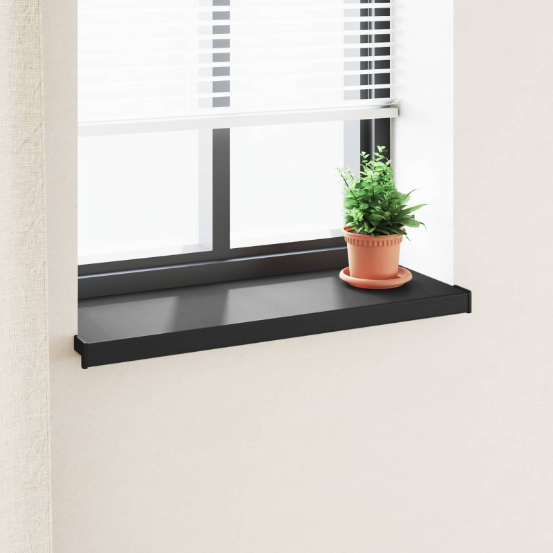 Appui de fenêtre Noir avec grain de bois 80 x 30 x 4,5 cm PVC 621939621939