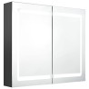 Armoire de salle de bain à miroir LED gris 80x12x68 cm 621940621940