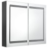 Armoire de salle de bain à miroir LED gris 80x12x68 cm 621940621940