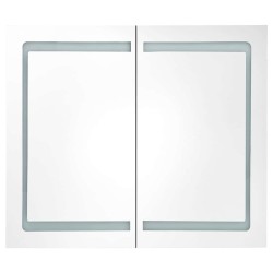 Armoire de salle de bain à miroir LED gris 80x12x68 cm 621940621940