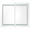 Armoire de salle de bain à miroir LED gris 80x12x68 cm 621940621940
