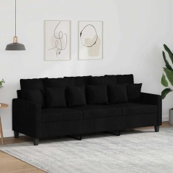 Canapé à 3 places Noir 180 cm Tissu 621949621949