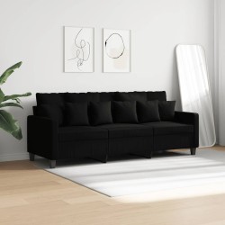 Canapé à 3 places Noir 180 cm Tissu 621949621949