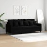 Canapé à 3 places Noir 180 cm Tissu 621949621949
