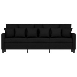 Canapé à 3 places Noir 180 cm Tissu 621949621949