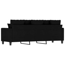 Canapé à 3 places Noir 180 cm Tissu 621949621949