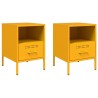 Tables de chevet 2 pcs jaune moutarde 36x39x50,5 cm acier 621962621962