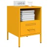 Tables de chevet 2 pcs jaune moutarde 36x39x50,5 cm acier 621962621962