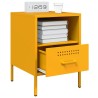 Tables de chevet 2 pcs jaune moutarde 36x39x50,5 cm acier 621962621962