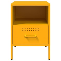 Tables de chevet 2 pcs jaune moutarde 36x39x50,5 cm acier 621962621962