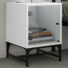 Tables de chevet avec portes en verre 2 pcs blanc 35x37x50 cm 621963621963