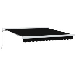 Auvent rétractable Noir 300 x 250 cm Toile et Aluminium 621966621966
