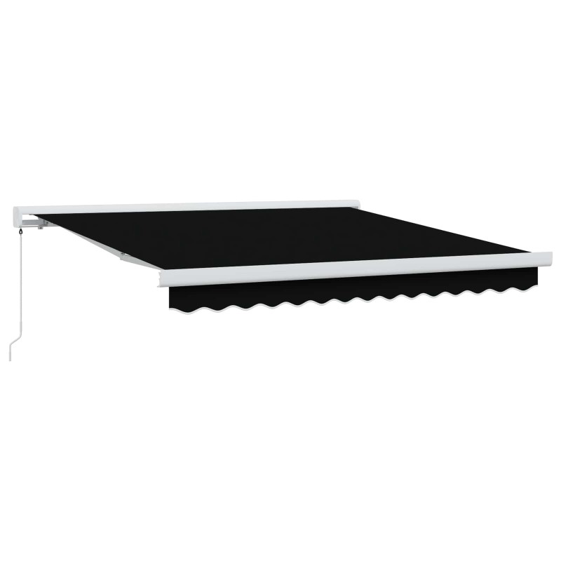 Auvent rétractable Noir 300 x 250 cm Toile et Aluminium 621966621966