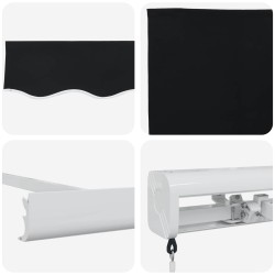 Auvent rétractable Noir 300 x 250 cm Toile et Aluminium 621966621966