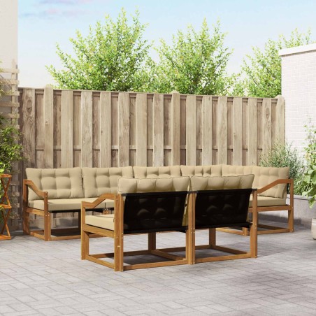 Ensemble de canapés d'extérieur 7 pcs Naturel et Beige 621973621973