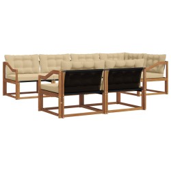 Ensemble de canapés d'extérieur 7 pcs Naturel et Beige 621973621973
