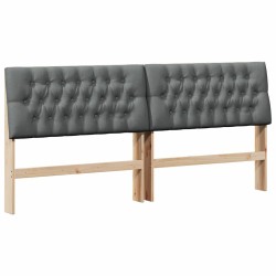 Tête de lit capitonnée Gris foncé 200 cm Pin massif 621977621977