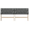 Tête de lit capitonnée Gris foncé 200 cm Pin massif 621977621977
