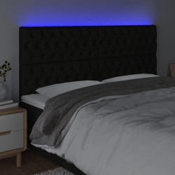 Tête de lit à LED Noir 200x7x118/128 cm Tissu 621978621978