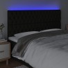 Tête de lit à LED Noir 200x7x118/128 cm Tissu 621978621978
